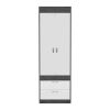 Lisboa Armoire, Rod, Double Door, Two Drawers, Metal Handles -Smokey Oak / White