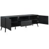 Modern TV Stand for 70 inch TV, Entertainment Center with Adjustable Shelves, 1 Drawer and Open Shelf, TV Console Table, Media Console, Metal Feet, fo